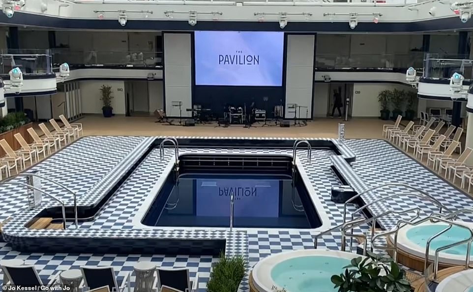 The Pavilion, a space that has a swimming pool as well as a central stage and a large LED screen for outdoor theater?