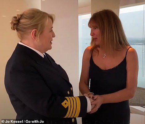 Jo meets Cunard's first captain, Inger Thorhauge, a native of the Faroe Islands.