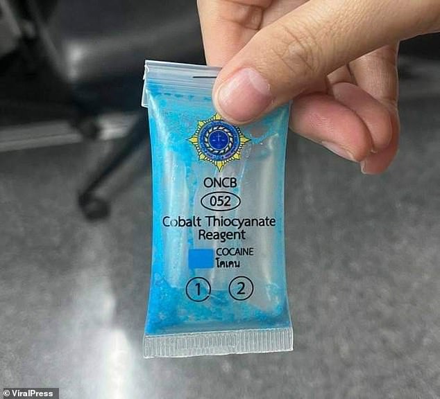 He was arrested at Phuket International Airport, where police analyzed the substance found in his passport and confirmed it was 0.42 grams of cocaine.