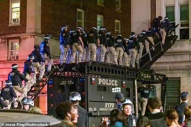 The NYPD took action to clear Columbia University's Hamilton Hall on April 30.