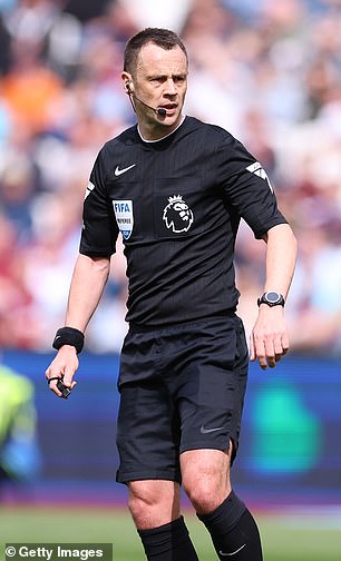 Attwell was photographed refereeing West Ham's match against Fulham in early April.