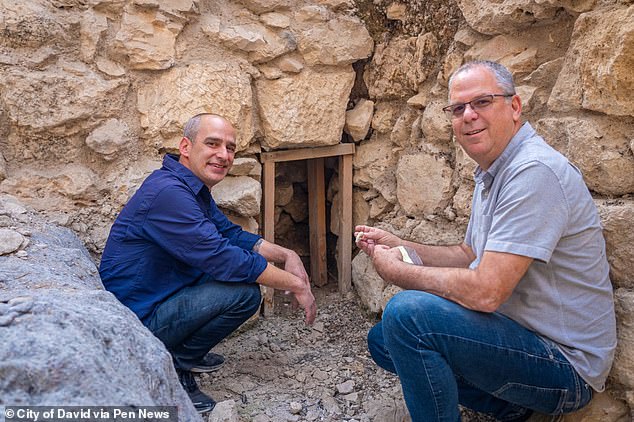 Pictured are Dr. Joe Uziel of the Israel Antiquities Authority (left) and Professor Yuval Gadot of Tel Aviv University.