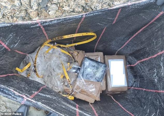 Up to 213kg of cocaine has been discovered on the coast between Sydney and Newcastle, of which 90kg was found in the New Year (some of the packages are pictured).