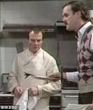 Basil with Terry the chef, played by Brian Hall.