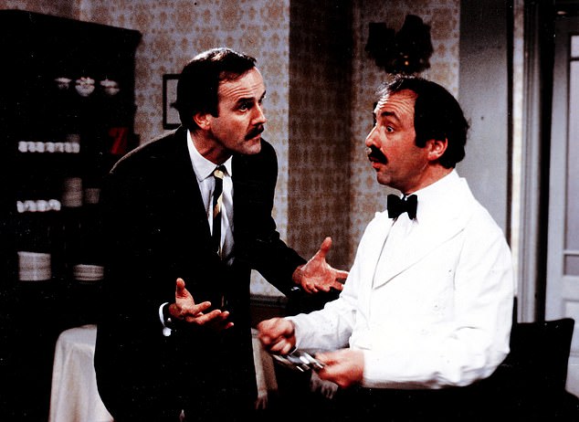 Cleese and Andrew Sachs as Basil Fawlty and the hapless waiter Manuel, who was based on the Gleaneage waiter Pepe.