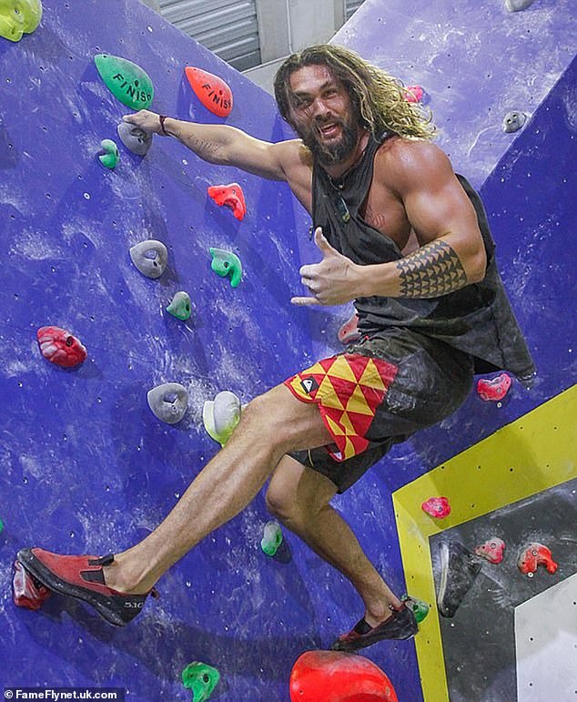 Indoor wall climbing is a popular recreational activity.  ActorJason Momoa [pictured] He has been a climber all his life and participated in a climbing competition in Barcelona in 2016.