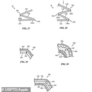 Apple's new patent also included proposals for a variety of unusual hinges and other proposed solutions to its high-tech folding conundrum.