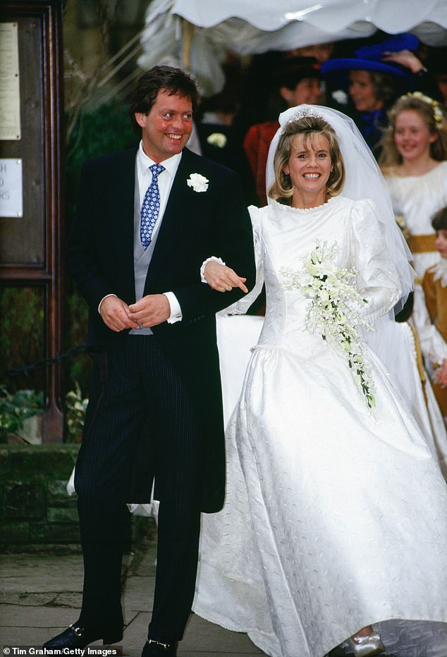 Pictured: The Duke of Marlborough marries his first wife, Becky Few-Brown.