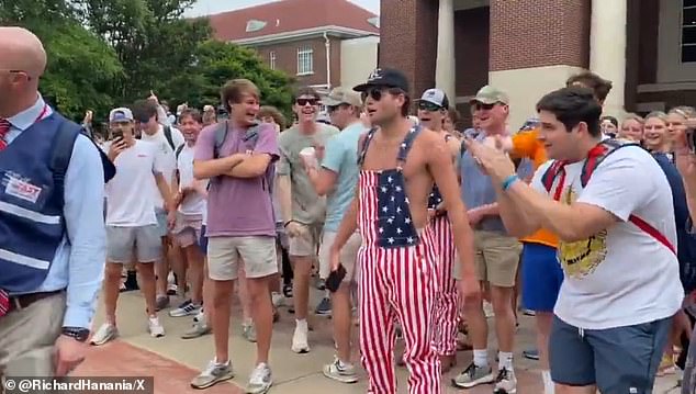 1714779938 627 University of Mississippi students mock black protester with racist monkey