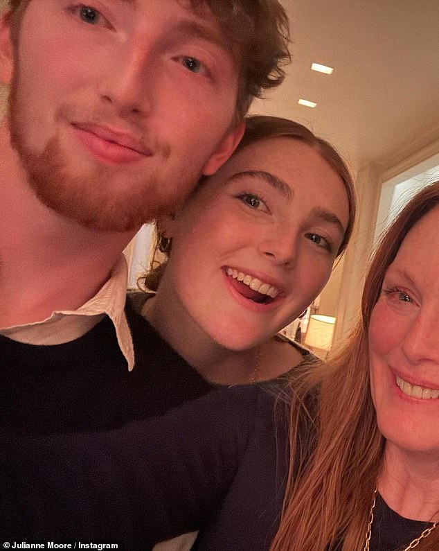 Moore occasionally shares a photo of her children on her Instagram page;  She is seen in a photo with her son Caleb, 26, and her daughter Liv, 22.
