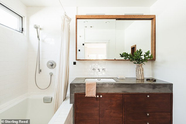 The large countertop and sink add generous storage space.