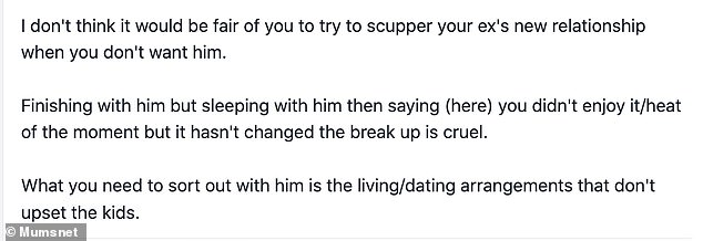 Meanwhile, others were on the husband's side, with some saying she has no right to dictate who he sleeps with while they are separated.