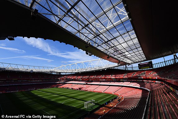 LONDON, ENGLAND - MAY 4: General view inside the stadium before the Premier League match between Arsenal FC and AFC Bournemouth at Emirates Stadium on May 4, 2024 in London, England.  (Photo by David Price/Arsenal FC via Getty Images)