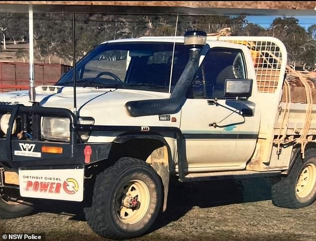 Locker's Hilux was found abandoned on Saturday near some farmland in the Cooma region.