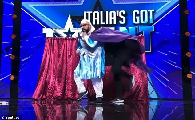 They previously performed exactly the same on Italia's Got Talent in 2022 (pictured)