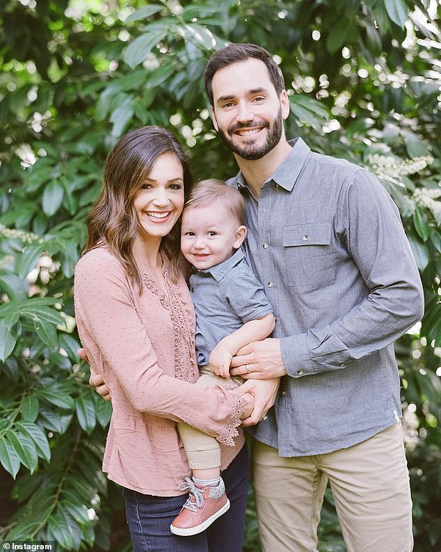 The mother of two already shares Asher, 7, and Zander, 5, with her husband of 11 years: Desiree, Chris and Asher pictured on January 12, 2019.