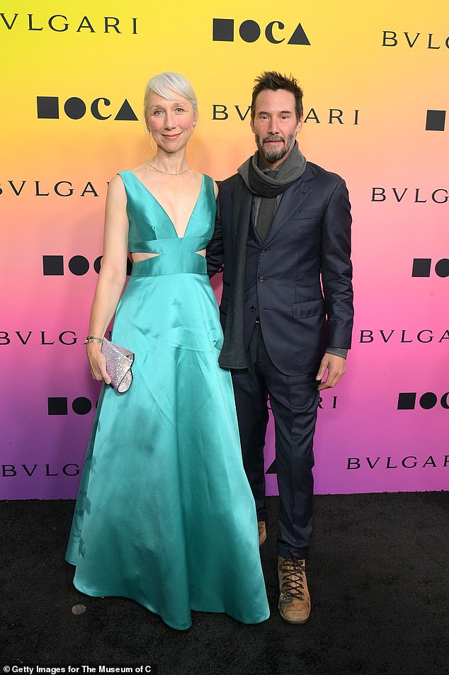 The couple has collaborated on projects such as the books Ode to Happiness and Shadows; Keanu and Alexandra photographed on April 13, 2024 in Los Angeles