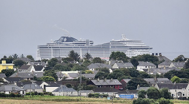 MSC Preziosa soared over the rooftops of Stornoway last September