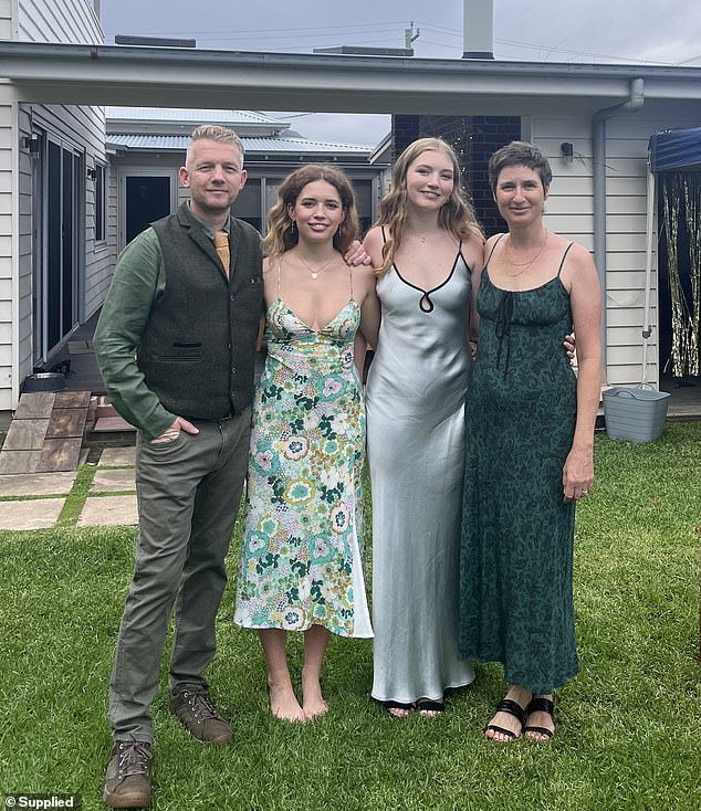 Claudia wants people to educate themselves about the signs and symptoms so they know when to go to hospital before it's too late (pictured with her parents Sam and Katrina and her sister Alice)