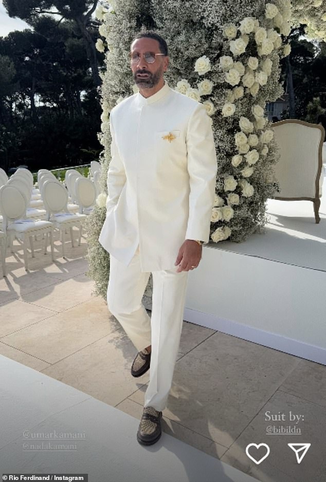 While Rio looked dapper in an all-white suit which he teamed with leather shoes and a pair of sunglasses.