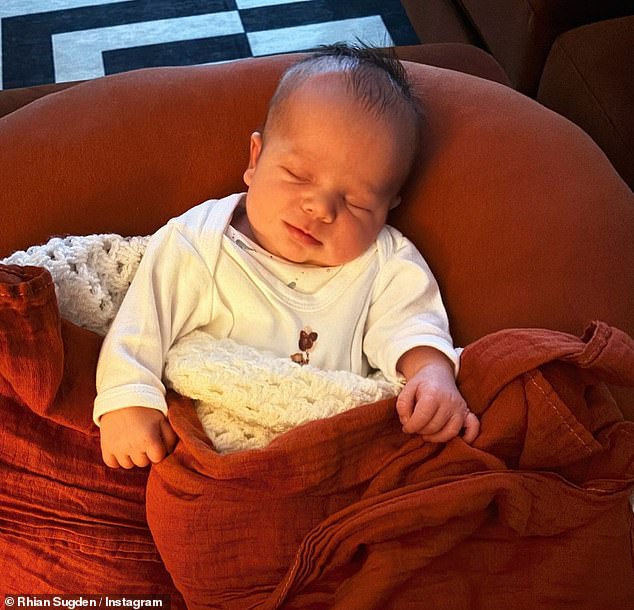 The model, 37, shared an adorable photo of her sleeping little one while confirming the sweet name.