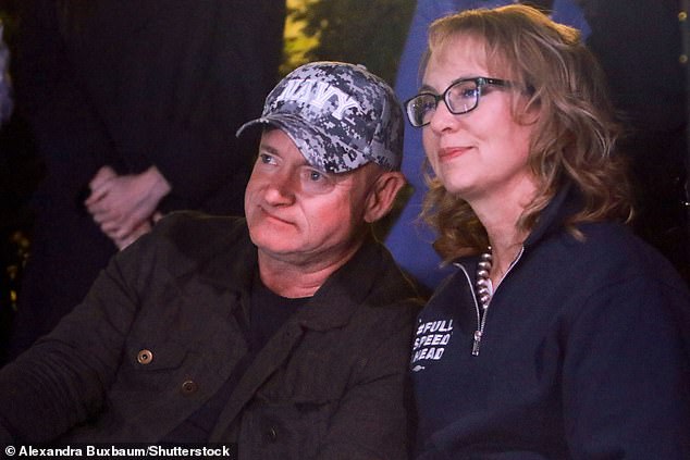 Senator Kelly's wife, former Representative Gabby Giffords, was shot in the head during a campaign event in 2011. Giffords (pictured) survived the assassination attempt, but suffers life-long injuries from the shooting.