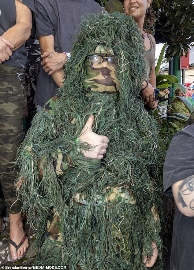 A festival attendee caused a sensation by dressing up as a hashish