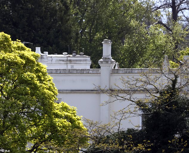 Parts of the building have turned gray where they were previously a bright, iconic white.