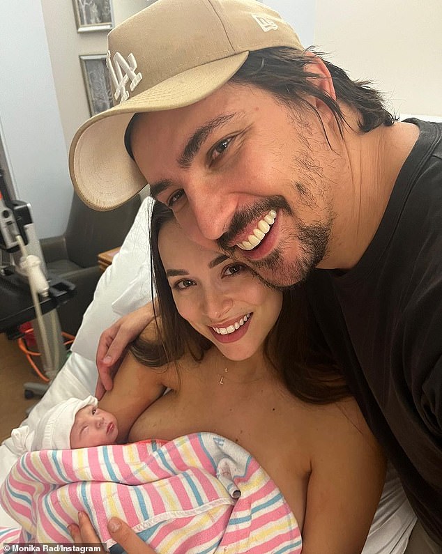 Monika and Alesandro, who married in 2018, welcomed their second son, Mateo, in July, and shared sweet snaps on Instagram at the time (pictured).