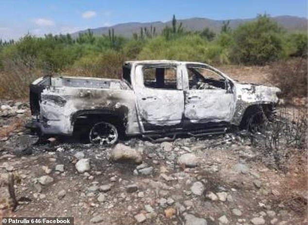 Police believe the trio's vehicle was later found burned in the Santo Tomas area (pictured)