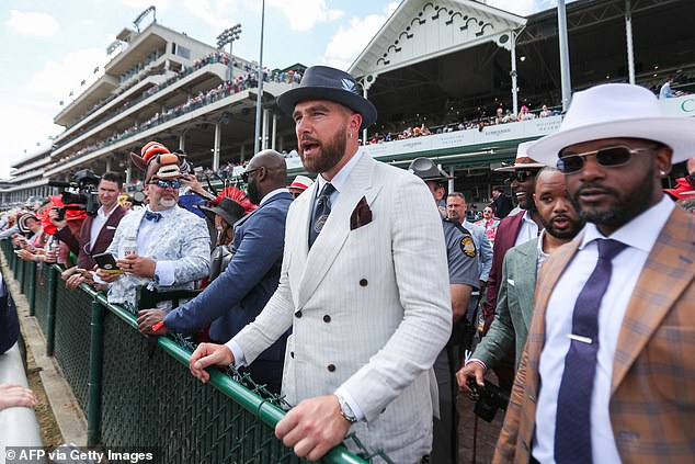 A sharp-looking Kelce is in the house for Saturday night's Kentucky Derby in Louisville.