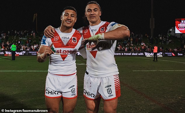 The Dragons made a similar mistake on Fa'amanu Brown's historic jersey (left) earlier in the season, getting details wrong on when it debuted.