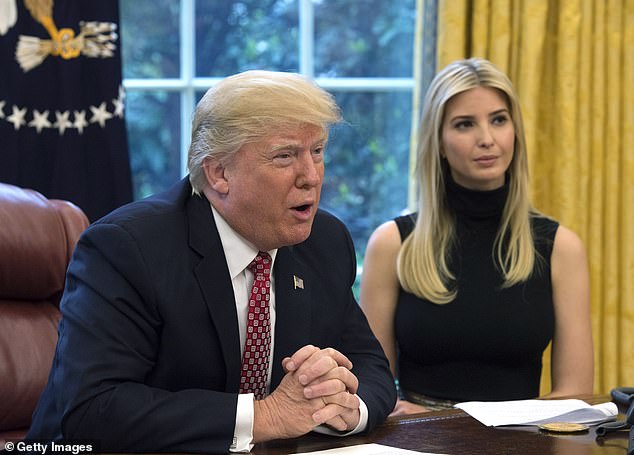 Ivanka, pictured with then-President Donald Trump (above) in the Oval Office in April 2017, has no plans to return to politics.