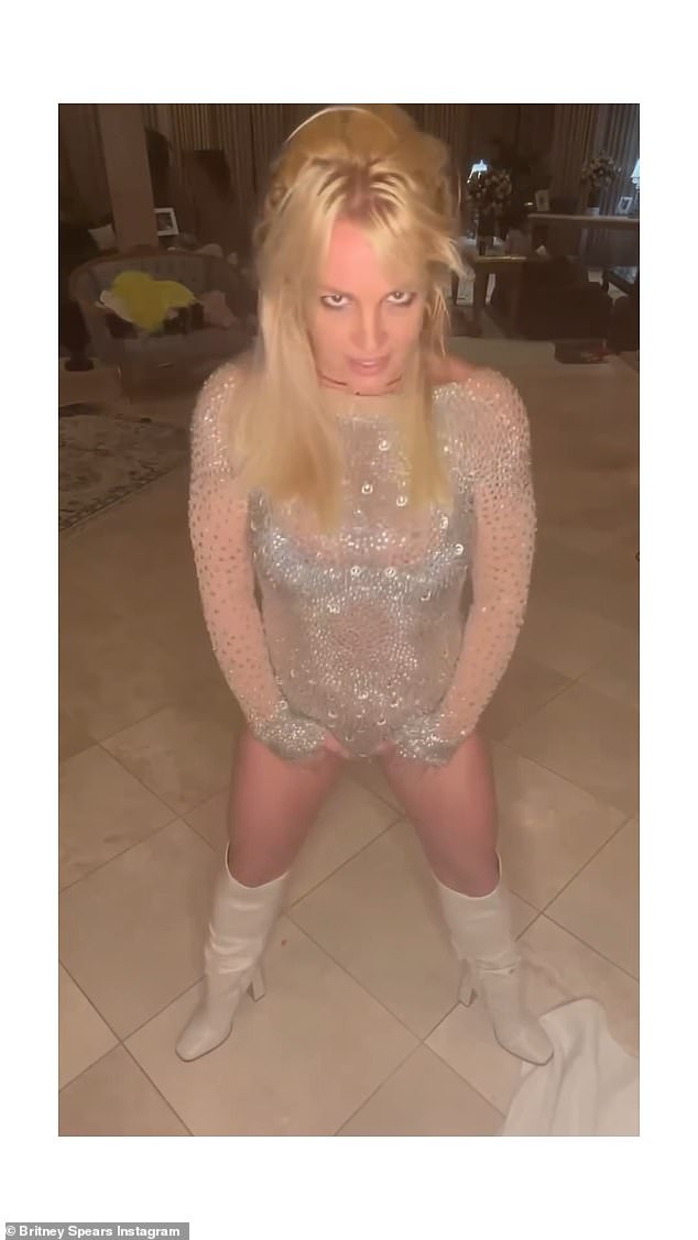 Shortly after the Thursday morning incident, Britney surprisingly shared a video of herself dancing in a sparkly bodysuit and high-heeled boots at her Thousand Oaks home.