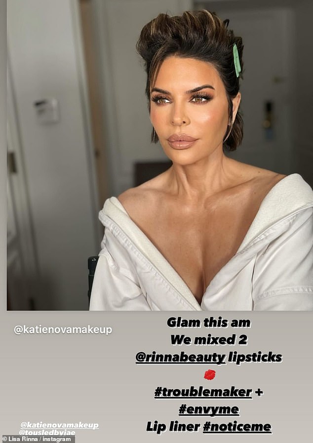 Lisa rocked her own Rinna Beauty products for a gorgeous glow