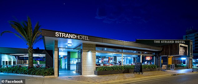 The videos were filmed outside The Strand Hotel in Yeppoon (pictured)