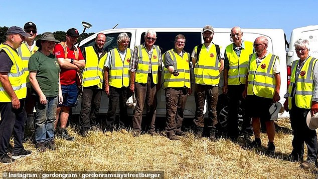 This object was discovered by a team of volunteers (pictured) who plan to return to the site this year for further studies.