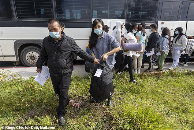 The Chinese immigrants described traveling from China, Taiwan, Turkey and then South America before flying to Mexico. Multiple stops are necessary since Chinese citizens cannot fly directly from their home country to the United States. Above, some who entered legally with procedures provided by the government