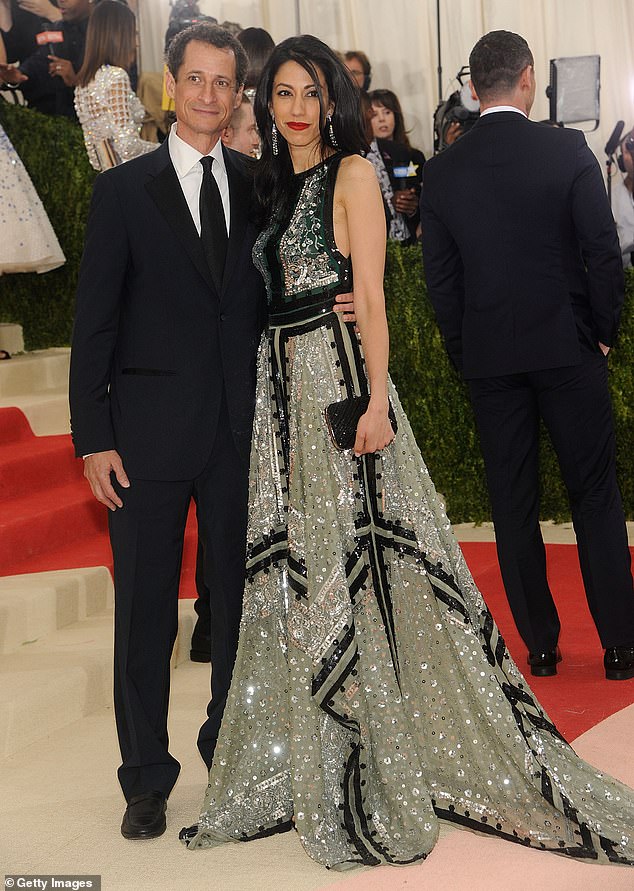 Huma's most high-profile, and perhaps most turbulent, relationship was with disgraced politician Anthony Weiner, with whom she previously attended the Met Gala (seen in 2016).