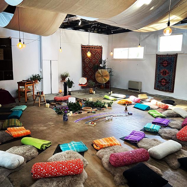 Melbourne's mother died while on retreat at Soul Barn in Clunes (interior shown in photo)