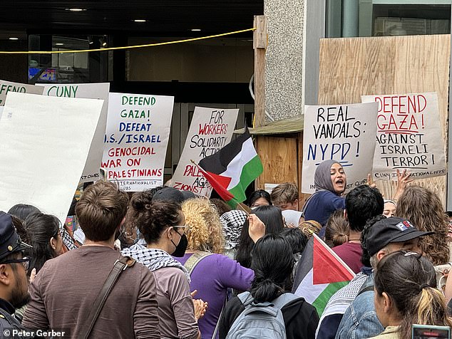 Hundreds of pro-Palestinian protesters gathered Monday night at Hunter College in Manhattan, just a mile away from the star-studded 2024 Met Gala.