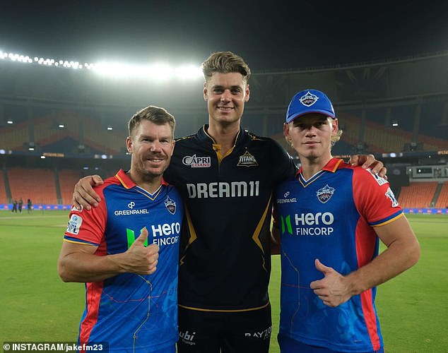 Fraser-McGurk (right) has found a mentor in Australian batting champion David Warner in the IPL