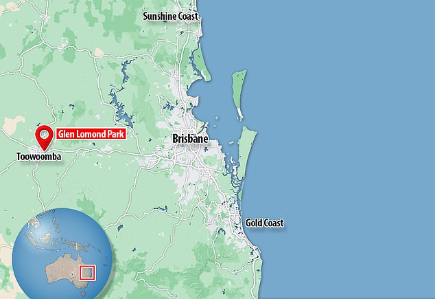 Police are now searching the bushland area in south-east Queensland (marked on map)