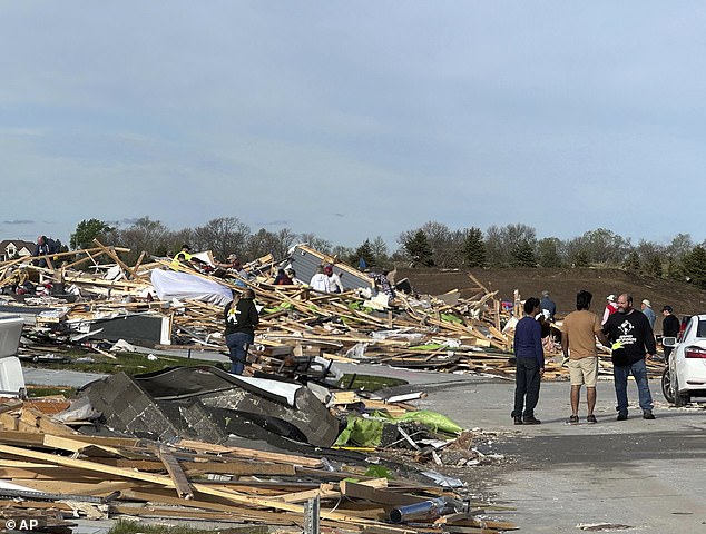 Homes were razed across the state, including in Elkhorn, a suburb of Omaha.