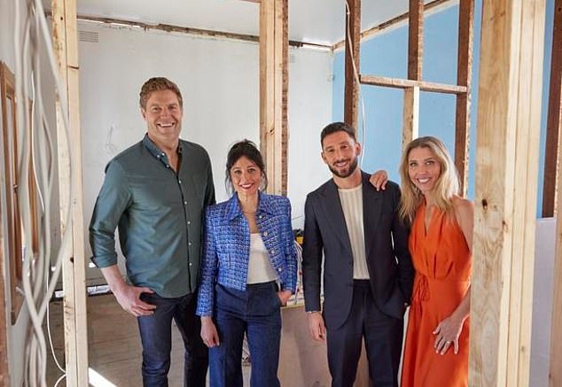 Based on a successful New Zealand format, the reality show sees six couples transforming their homes room by room. Renovator Lana Taylor, buying agent Simon Cohen and interior designer Rosie Morley will join Brown as judges on the debut series. (Everyone in the photo)