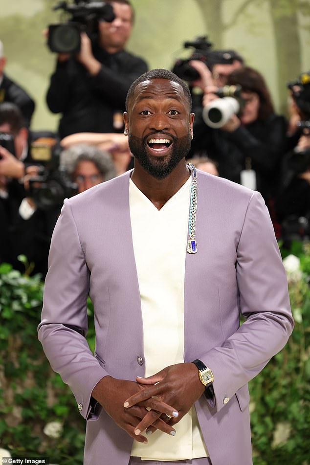 Former NBA star turned TV host Dwyane Wade on the red carpet in Manhattan