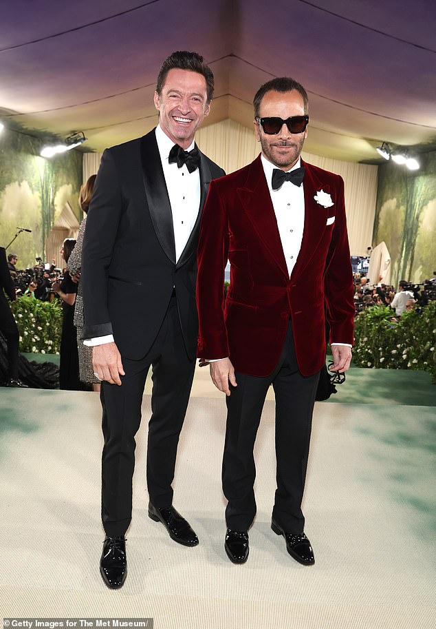 He was later seen posing for a photo with his tuxedo designer and luxury fashion house entrepreneur Tom Ford, and the pair cut a stylish pair while smiling for the cameras.