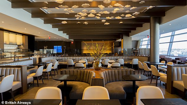 The Soho Lounge at JFK in New York, jointly managed by American Airlines and British Airways.  Travelers with BA Gold can access it when flying domestically and internationally on both airlines or in Alaska.
