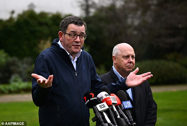 Former Prime Minister Dan Andrews left a fiscal mess for his Labor colleagues to clean up (pictured Dan Andrews and Tim Pallas)