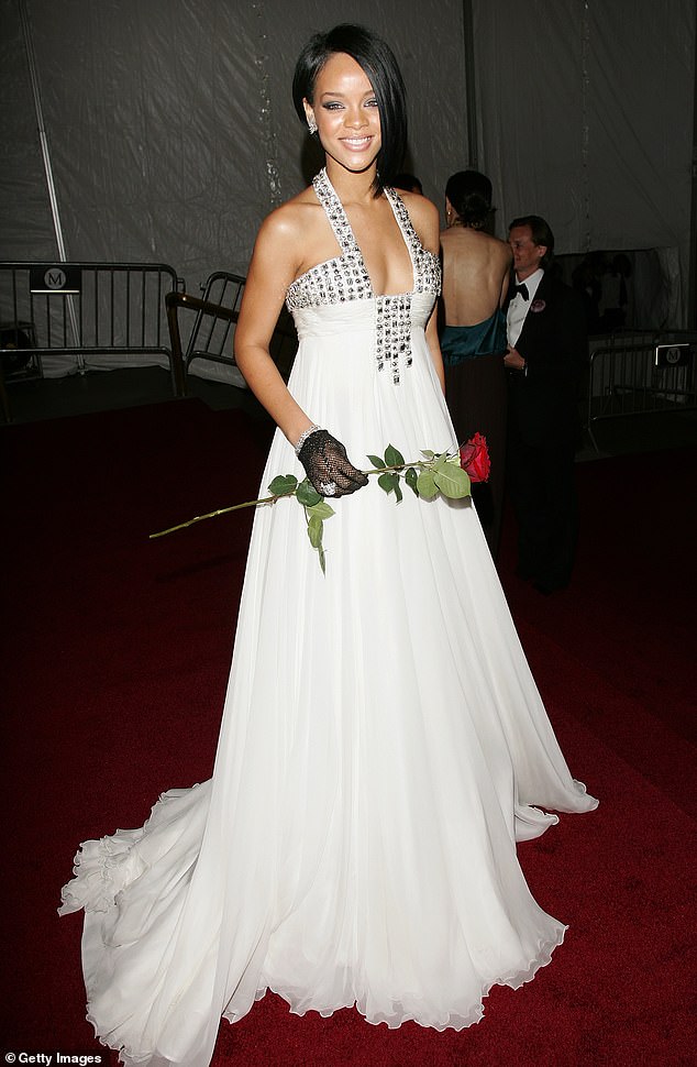 Rihanna was photographed at her first Met Gala in 2007, the year she released her hit Umbrella.